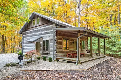 Aspen Leaf Log Cabin Family Vacation Brown County